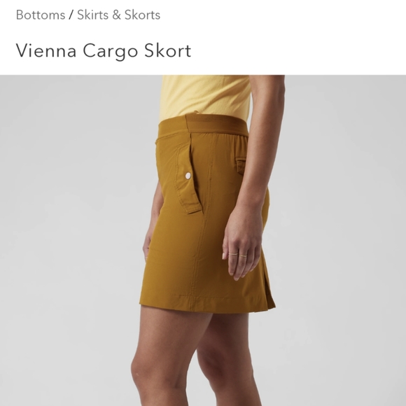 Athleta Skort; Vienna Cargo; Size 4, Brass Yellow - Picture 2 of 6